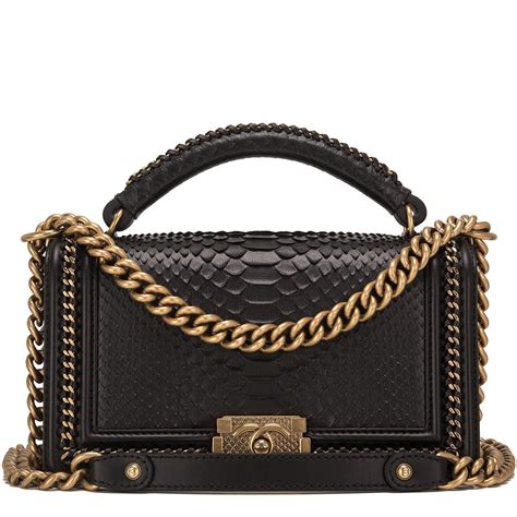 chanel boy bag python medium|Chanel python bags for sale.